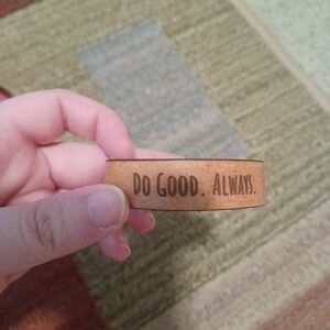 Do good. Always. real leather handcrafted bracelet